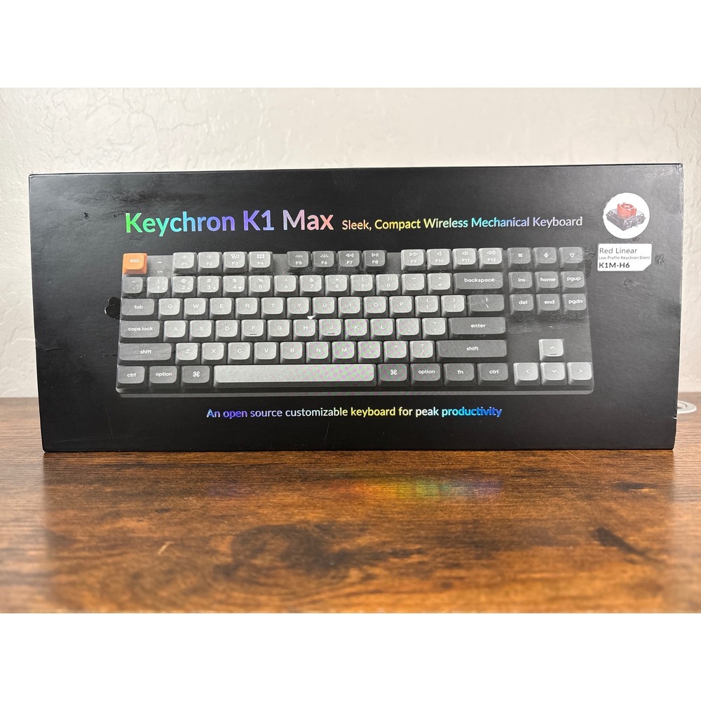 Keychron K1 Max Wireless Mechanical Keyboard Red Linear Silent K1M-H6 TKL